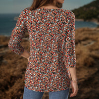 【Lange Ärmel】Vintage-Bluse Mit Blumendruck