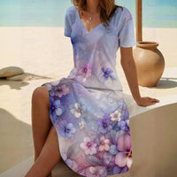 Vintage-Kleid Mit Blumendruck