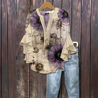 Vintage-Bluse Mit Blumenprint