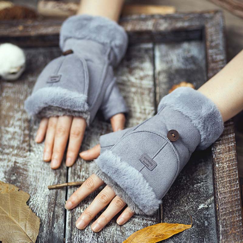 Warme Plüschhandschuhe