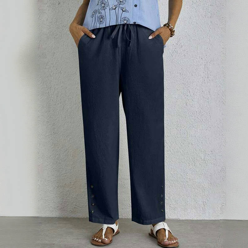 【Baumwolle Und Leinen】Bequeme Freizeithose