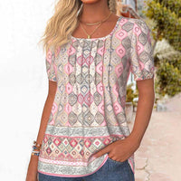 Vintage-Bluse Mit Ethnischem Print