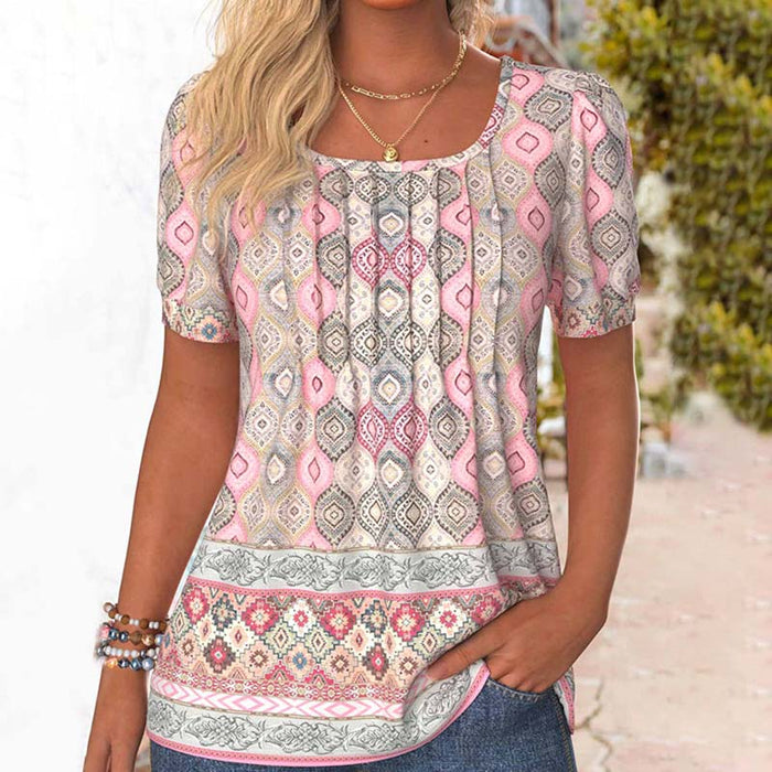 Vintage-Bluse Mit Ethnischem Print