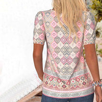 Vintage-Bluse Mit Ethnischem Print