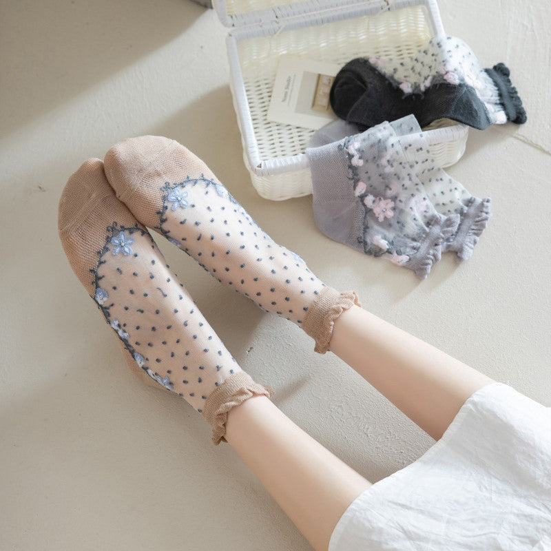 Atmungsaktive Blumensocken