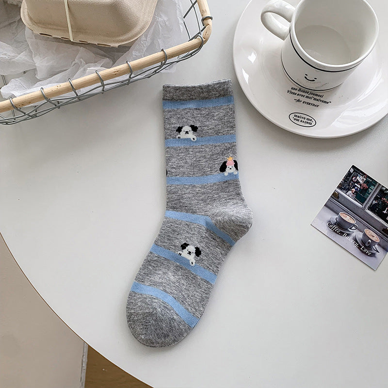 Lässige Socken Mit Welpenmotiv