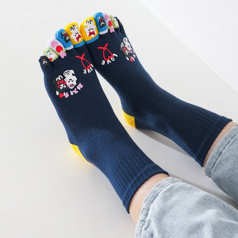 Cartoon-Socken Mit Fünf Zehen