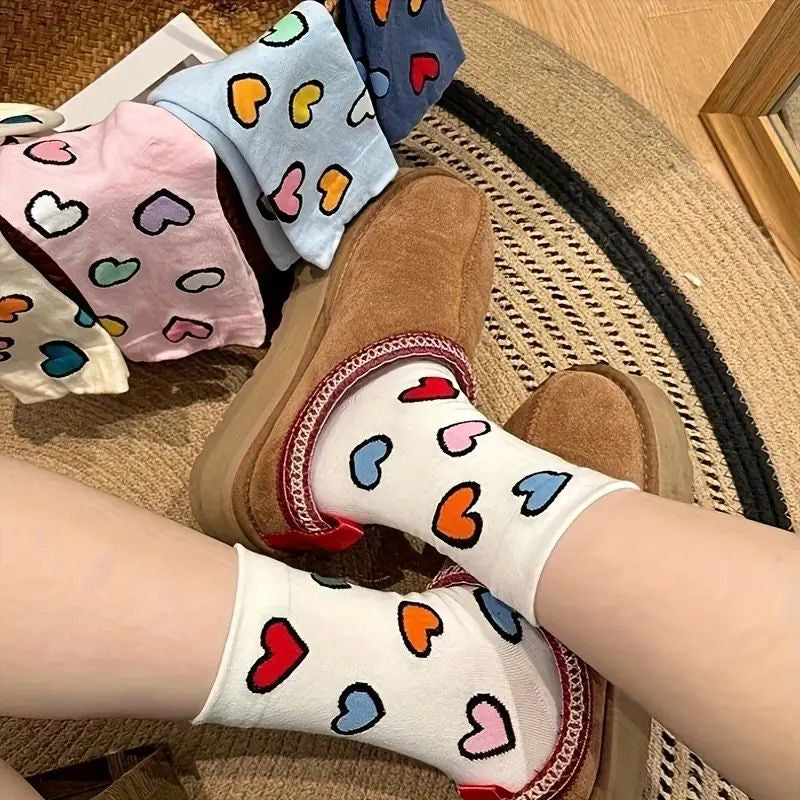 Lässige Socken Mit Herz-Print