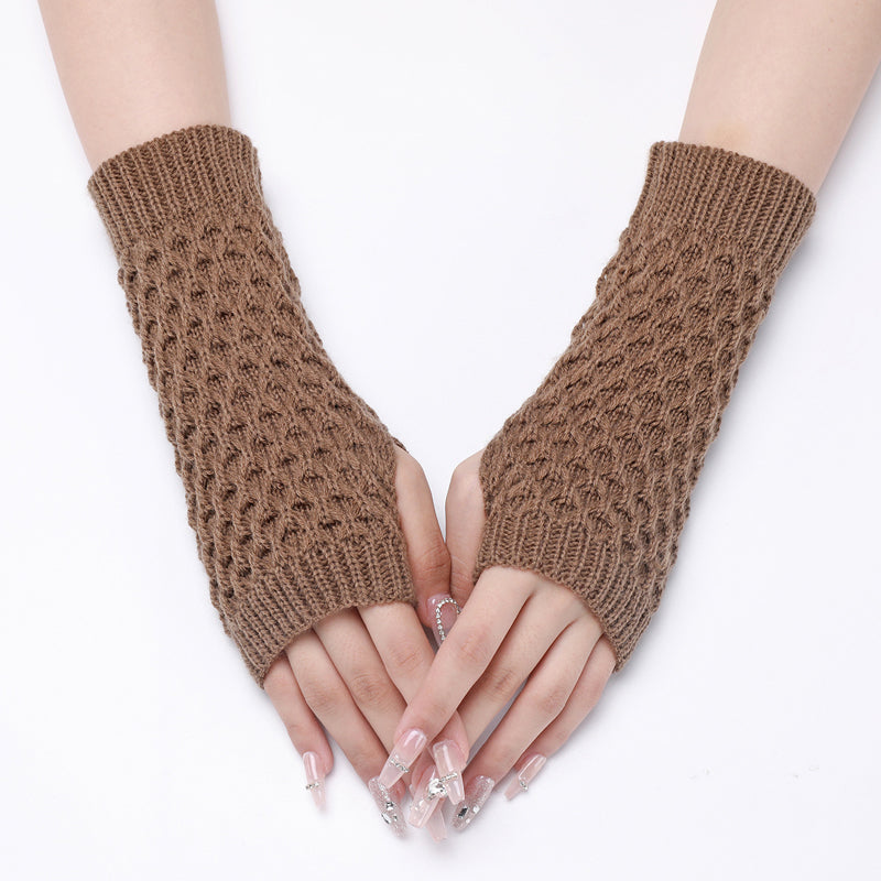 Einfarbige Strickhandschuhe