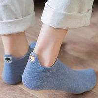 Lässige Socken Mit Katzenstickerei