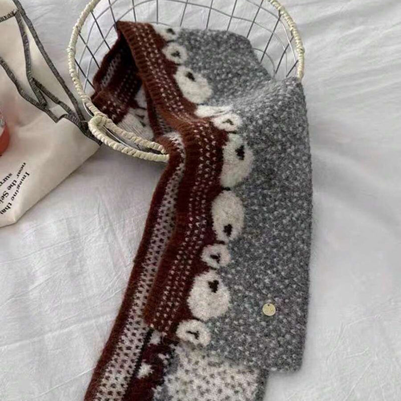 Warmer Schal Mit Schafsmuster