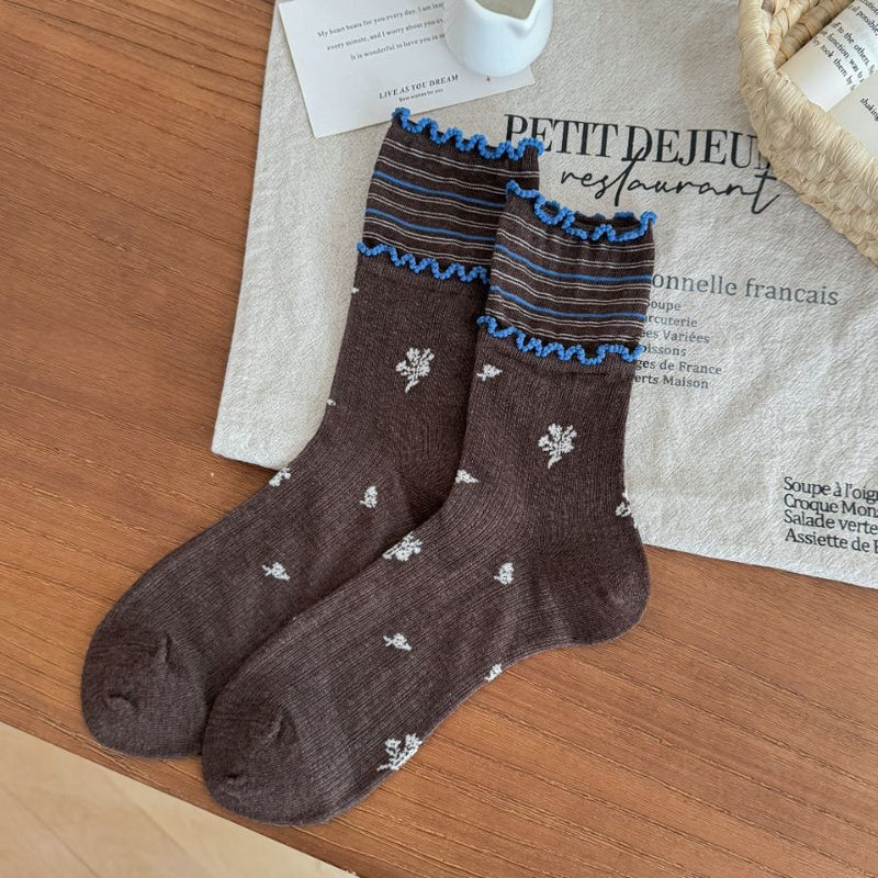 Lässige Socken Mit Blumenmuster