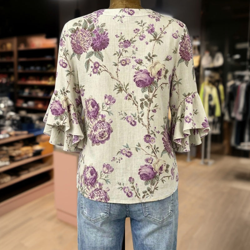 Vintage-Bluse Mit Blumenmuster