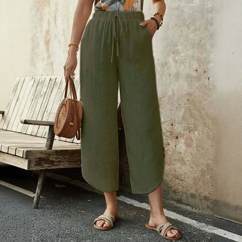 【Baumwolle Und Leinen】Bequeme Freizeithose