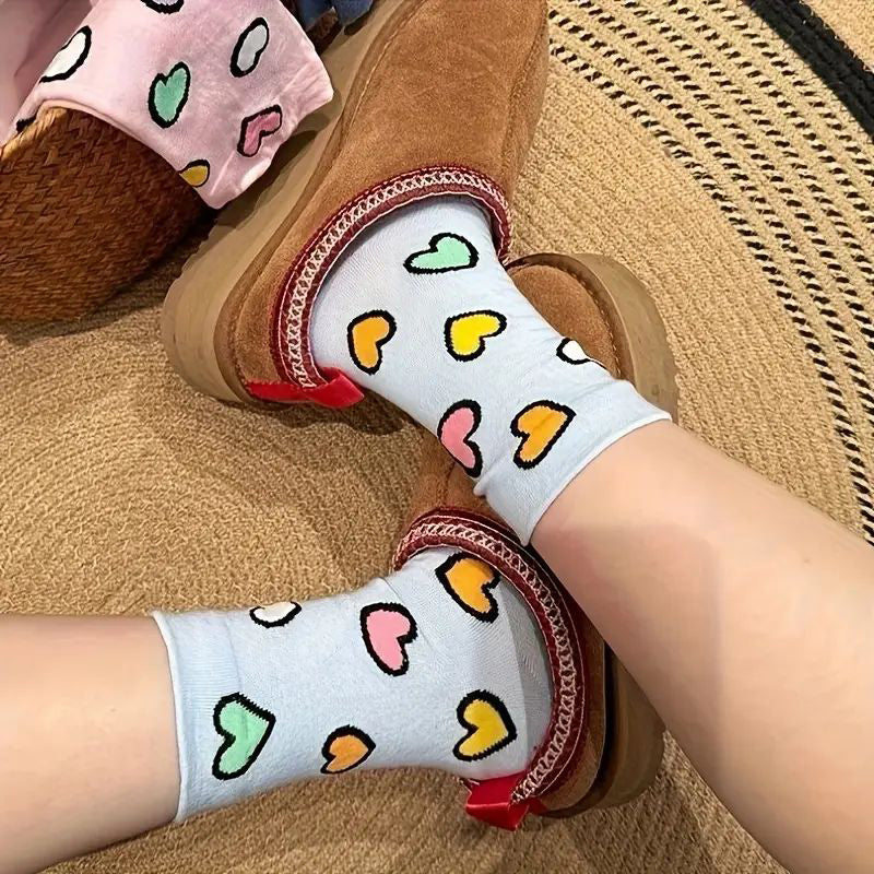 Lässige Socken Mit Herz-Print