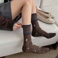 Lässige Socken Mit Blumenmuster