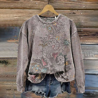 Vintage Sweatshirt Mit Blumendruck