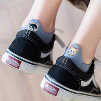 Lässige Socken Mit Katzenstickerei