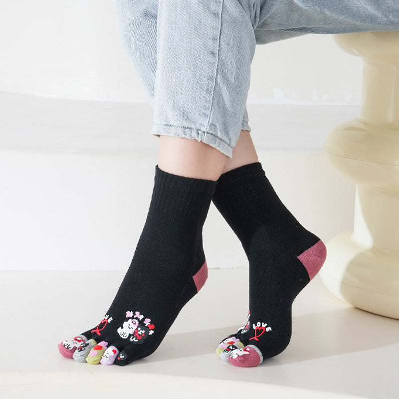 Cartoon-Socken Mit Fünf Zehen