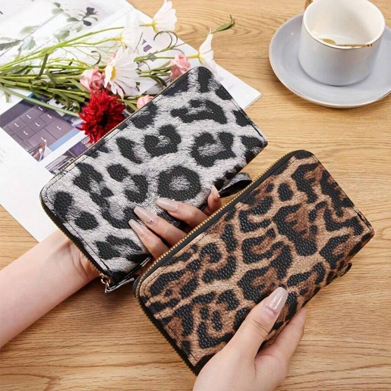 Vintage Geldbörse Mit Leopardenmuster