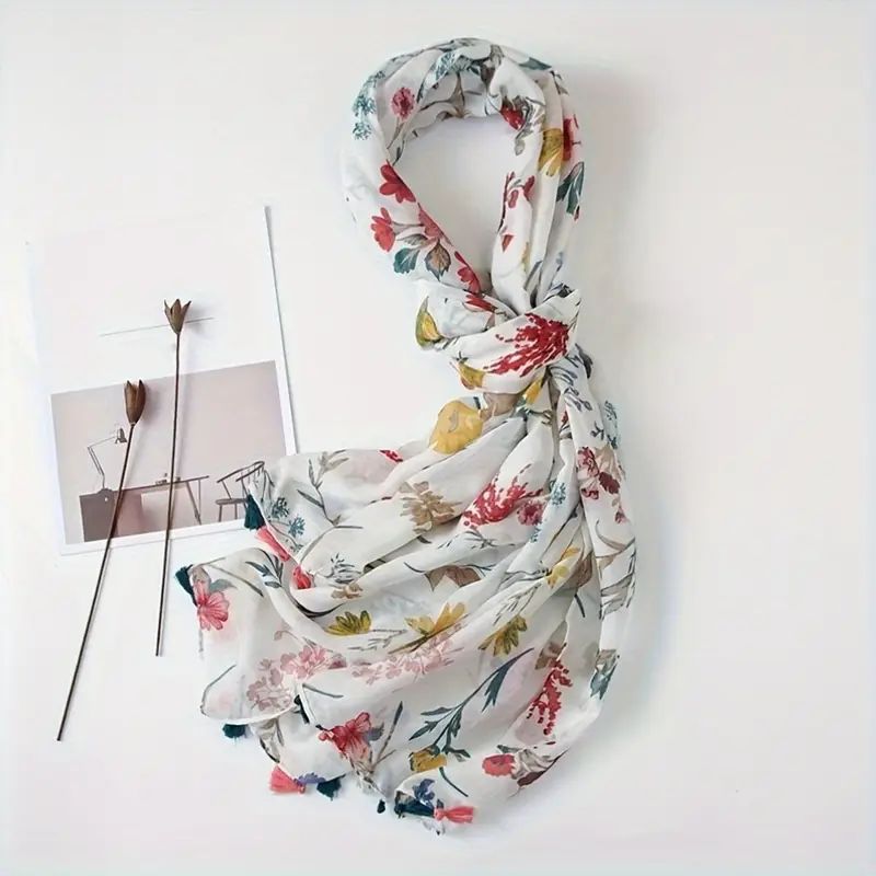 Vintage-Schal Mit Blumenmuster