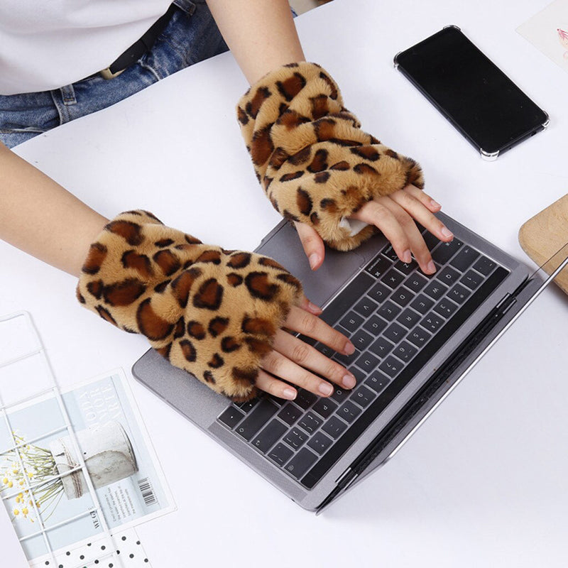 Warme Handschuhe Mit Leopardenmuster