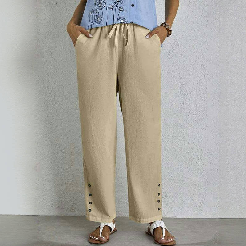 【Baumwolle Und Leinen】Bequeme Freizeithose