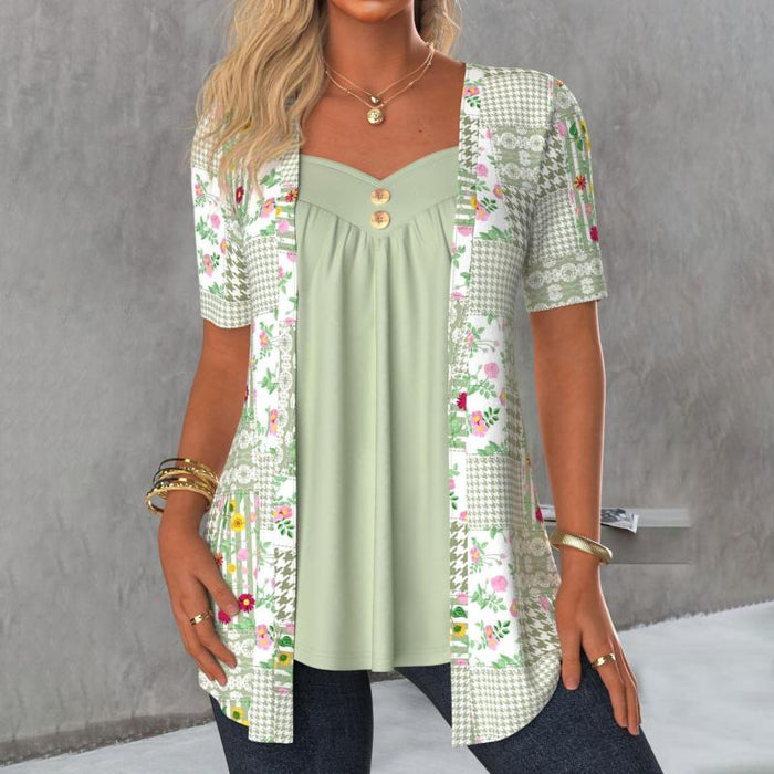 Elegante Bluse Mit Blumendruck