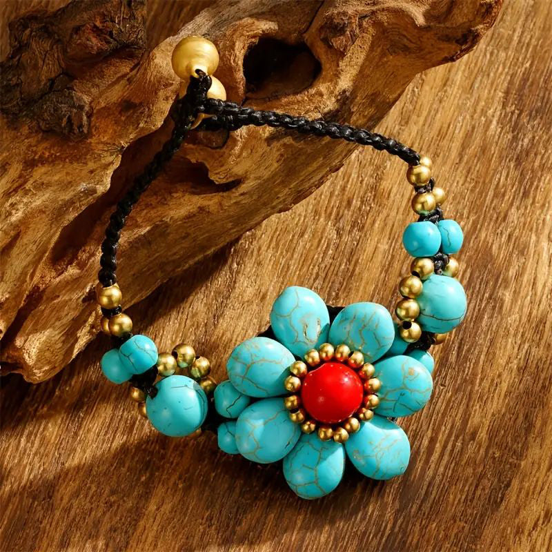 Handgewebtes Blumenarmband