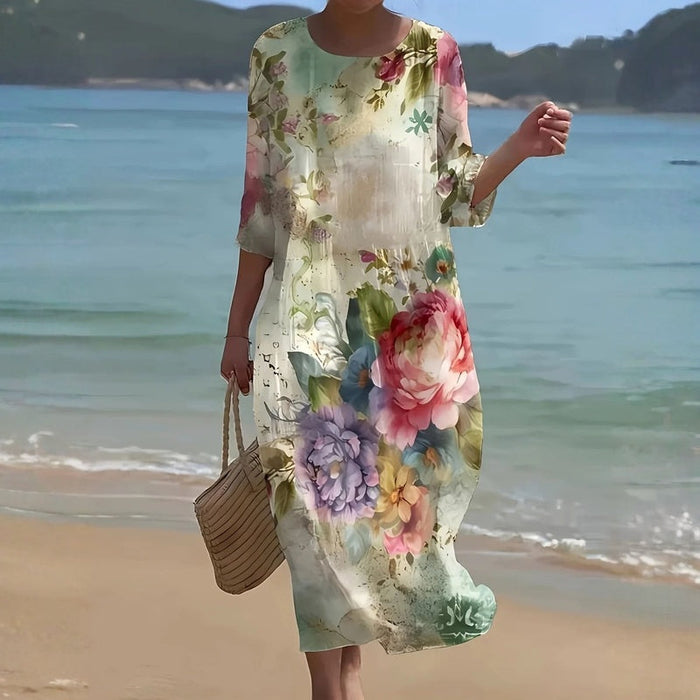 Vintage-Kleid Mit Blumenmuster