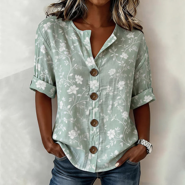 Vintage-Bluse Mit Blumenmuster