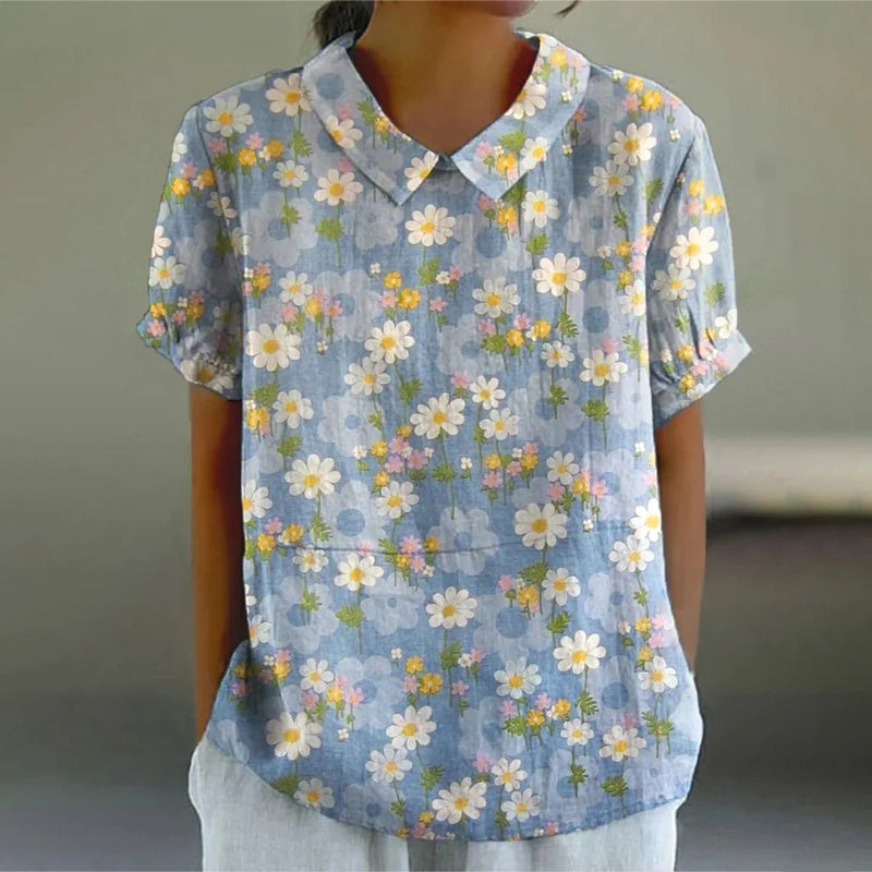 Lässige Bluse Mit Blumendruck