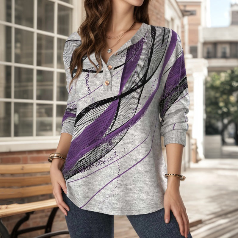 Vintage-Bluse Mit Farbverlauf