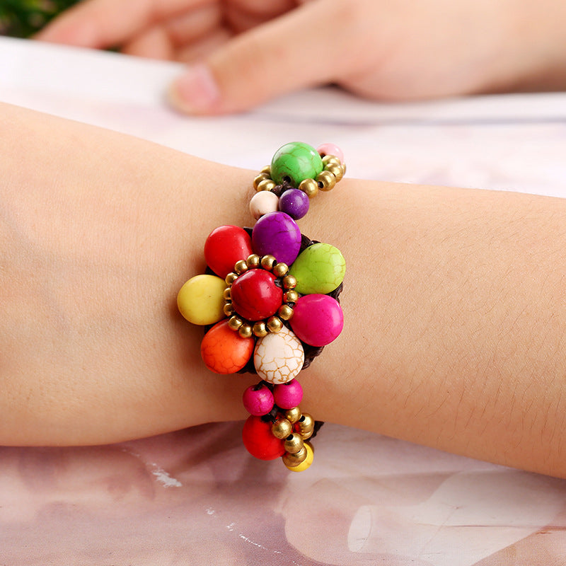 Handgewebtes Blumenarmband