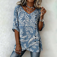 Vintage-Bluse Mit Blattmuster