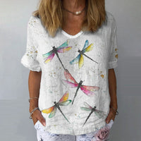 Vintage-T-Shirt Mit Libellen-Print