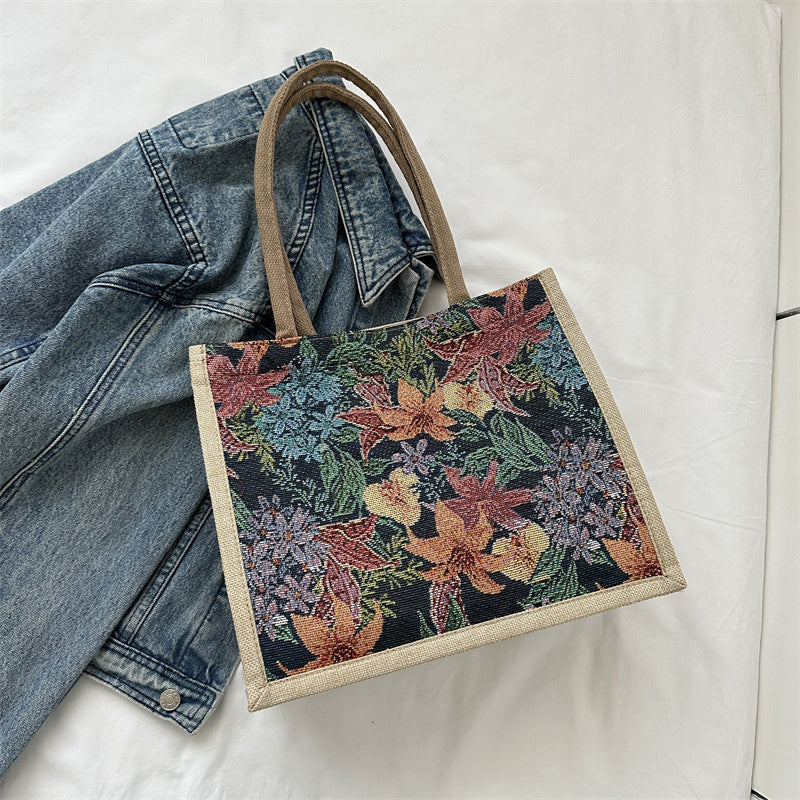 Vintage-Tasche Mit Blumenmuster