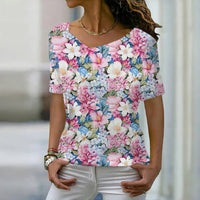 Elegantes T-Shirt Mit Blumendruck