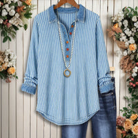 Vintage-Bluse Mit Streifen