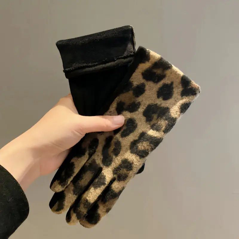 Warme Handschuhe Mit Leopardenmuster