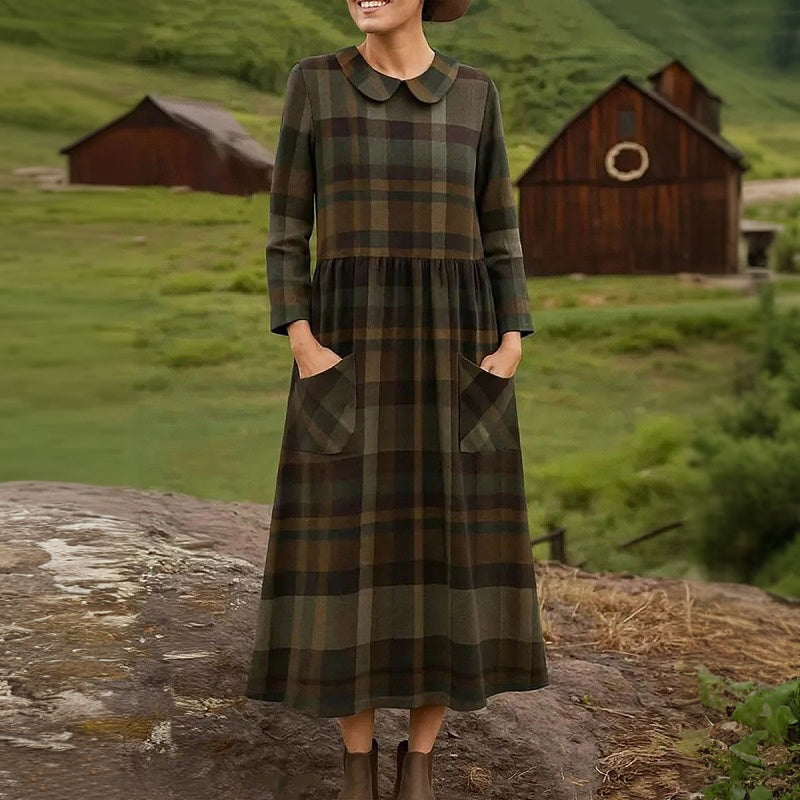 Vintage Kariertes Kleid