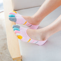 Bunt Gestreifte 5-Finger-Socken