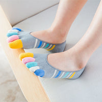 Bunt Gestreifte 5-Finger-Socken