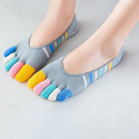 Bunt Gestreifte 5-Finger-Socken