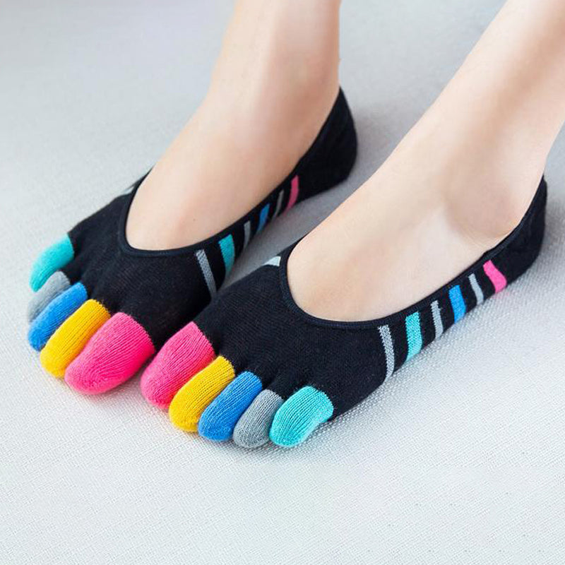 Bunt Gestreifte 5-Finger-Socken