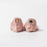 Lässige Socken Mit Katzenstickerei