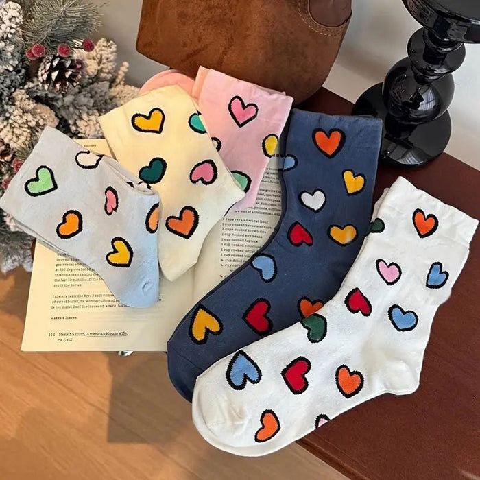 Lässige Socken Mit Herz-Print