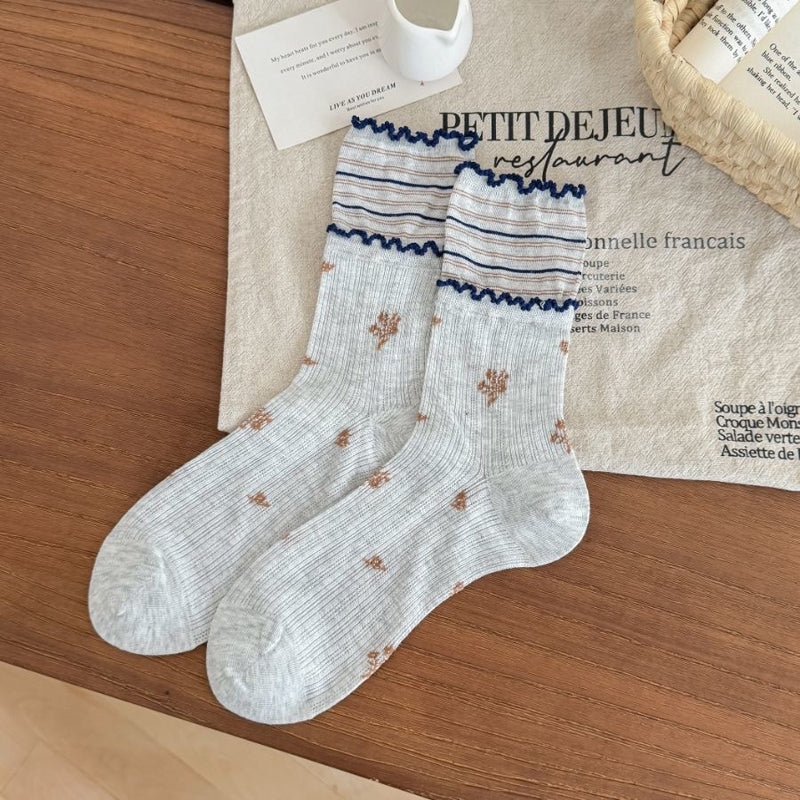 Lässige Socken Mit Blumenmuster