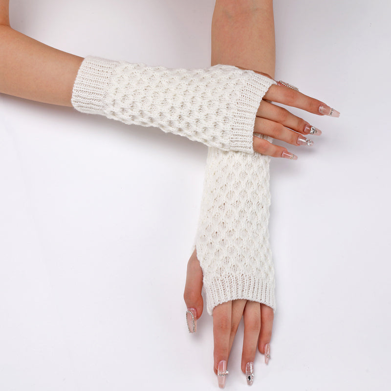 Einfarbige Strickhandschuhe