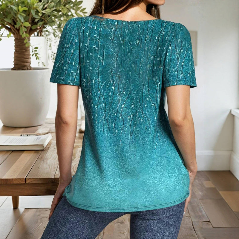 Vintage-Bluse Mit Farbverlauf